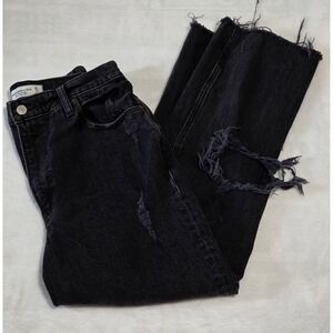 Abercrombie & Fitch High-Rise Black Distressed Jeans